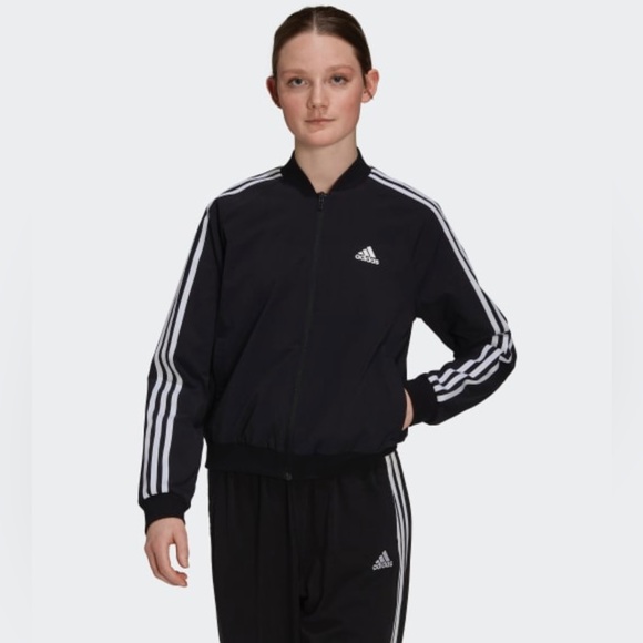 NWT Women Size Small Adidas Essentials 3-Stripes Multi-sport Track Jacket Black - Picture 2 of 13